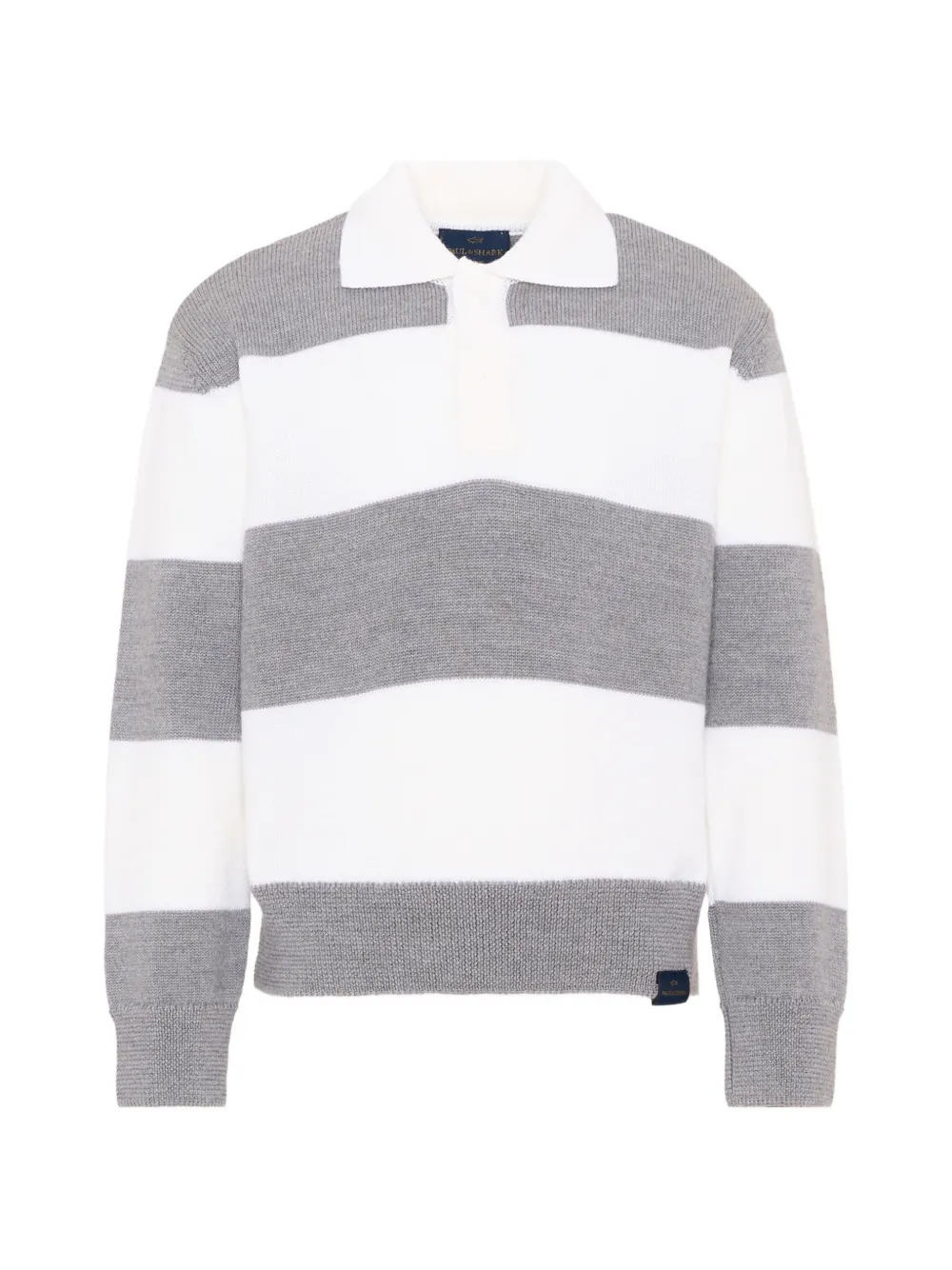 Paul & Shark Junior striped-pattern wool polo shirt - Bianco