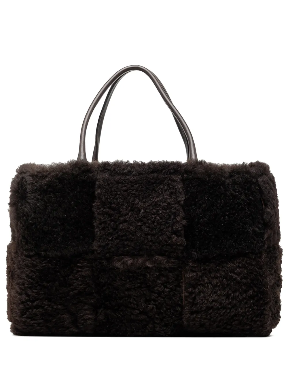 Bottega Veneta Pre-Owned 2012-2026 Small Shearling Intrecciato Arco tote bag - Marrone