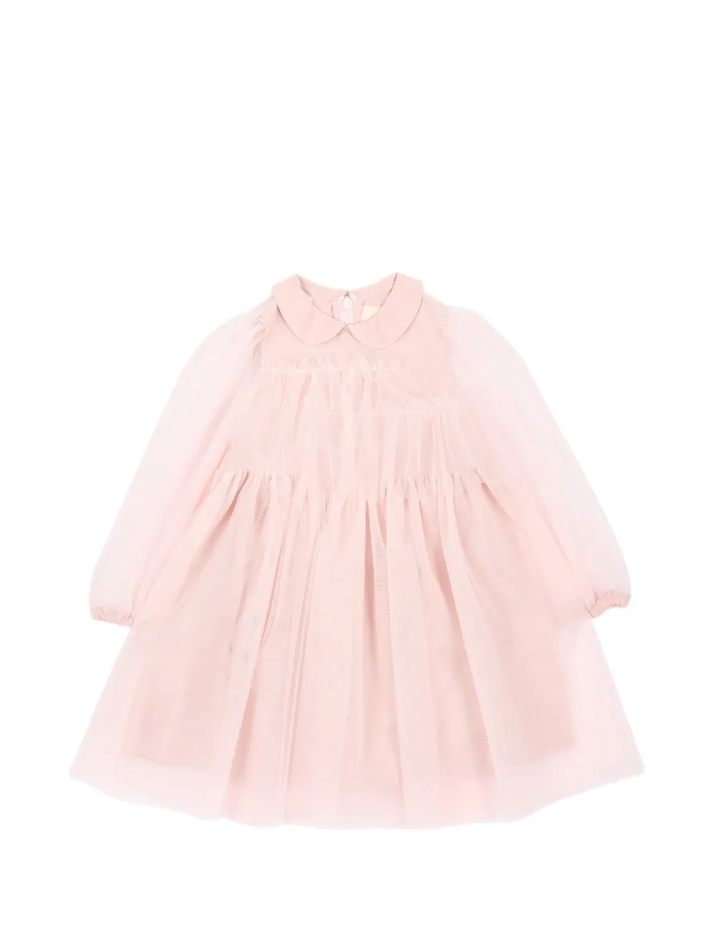 Simonetta ruffled tulle-overlay dress - Rosa