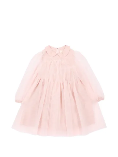 Simonetta ruffled tulle-overlay dress