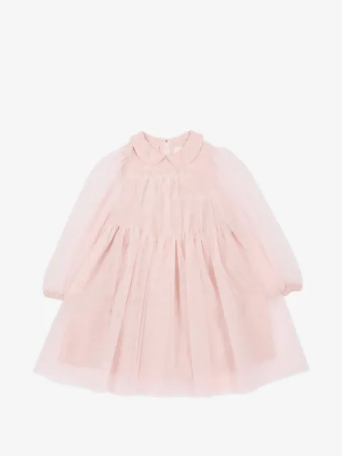 Simonetta ruffled tulle-overlay dress