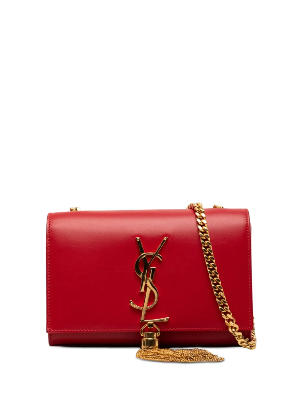 Saint Laurent Pre-Owned 2015 Small Smooth Calfskin Monogram Kate Tassel crossbody bag - Rosso