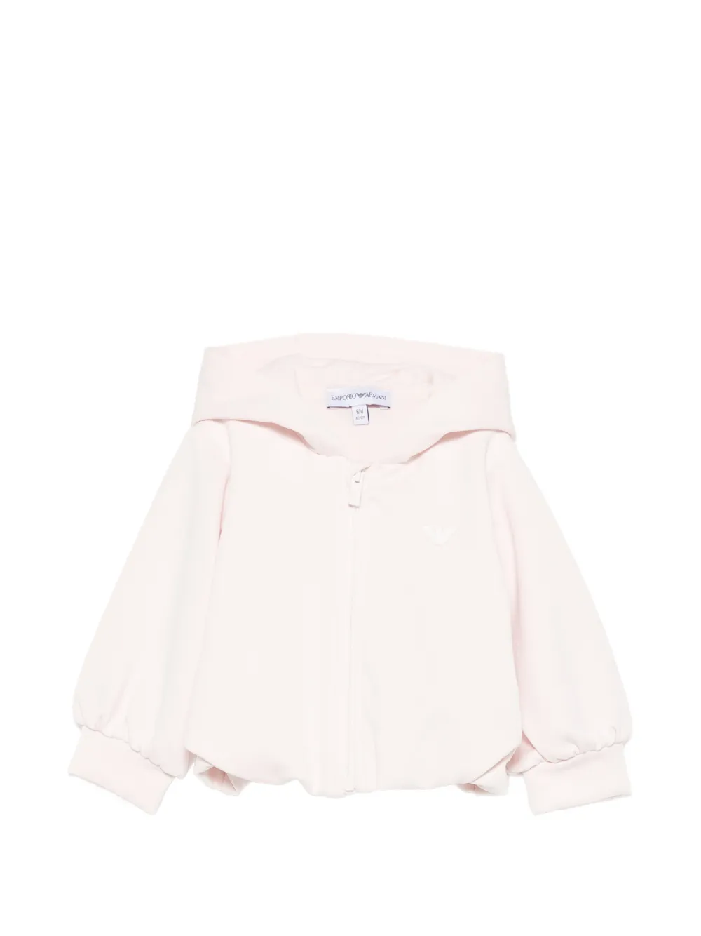 Emporio Armani Kids logo-patch zip-up hoodie - Rosa