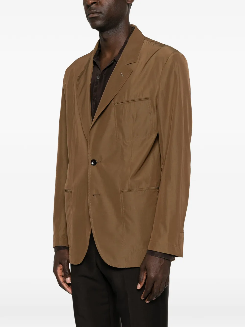 TOM FORD Jack met gekerfde revers Bruin