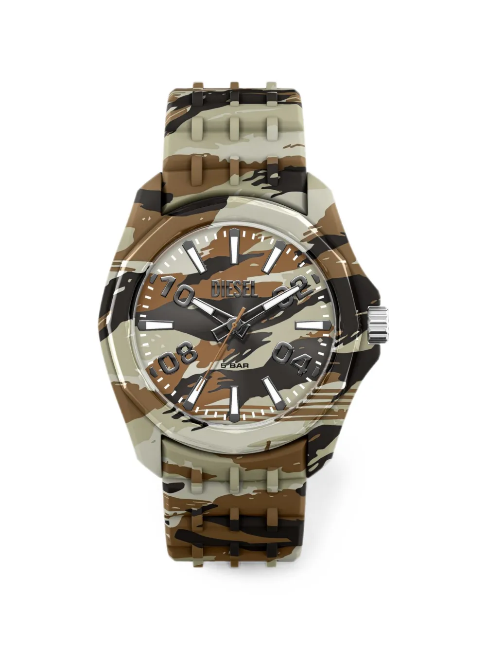Diesel Stinger camo silicone watch - Toni neutri