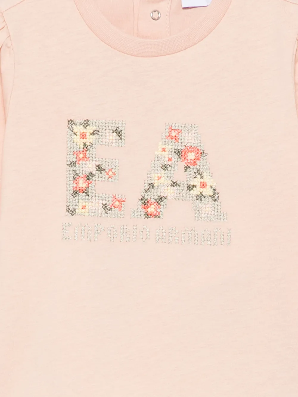 Emporio Armani Kids T-shirt met geborduurd logo Roze