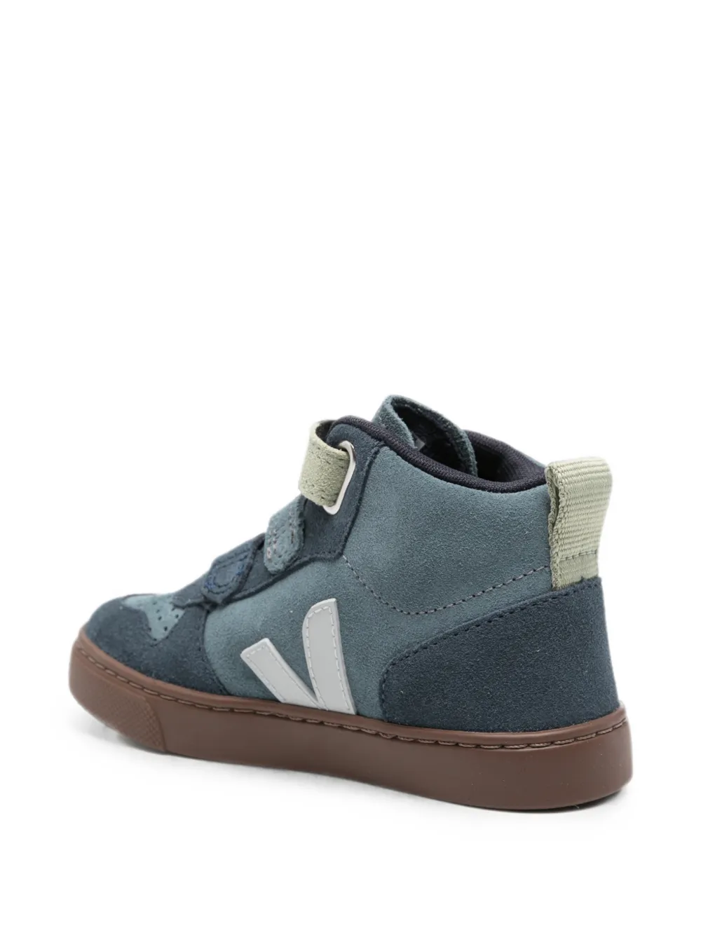 VEJA Kids Small V-10 touch-strap suede sneakers Blauw