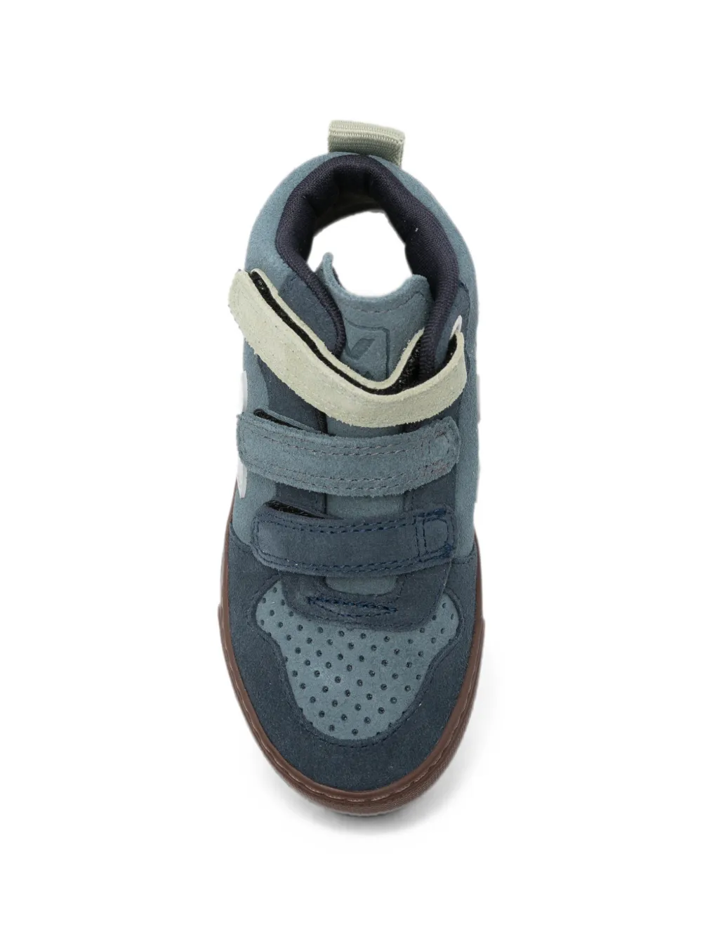 VEJA Kids Small V-10 touch-strap suede sneakers Blauw