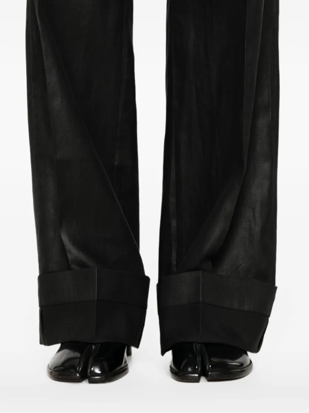 OUR LEGACY Pantalon met wijde pijpen Zwart