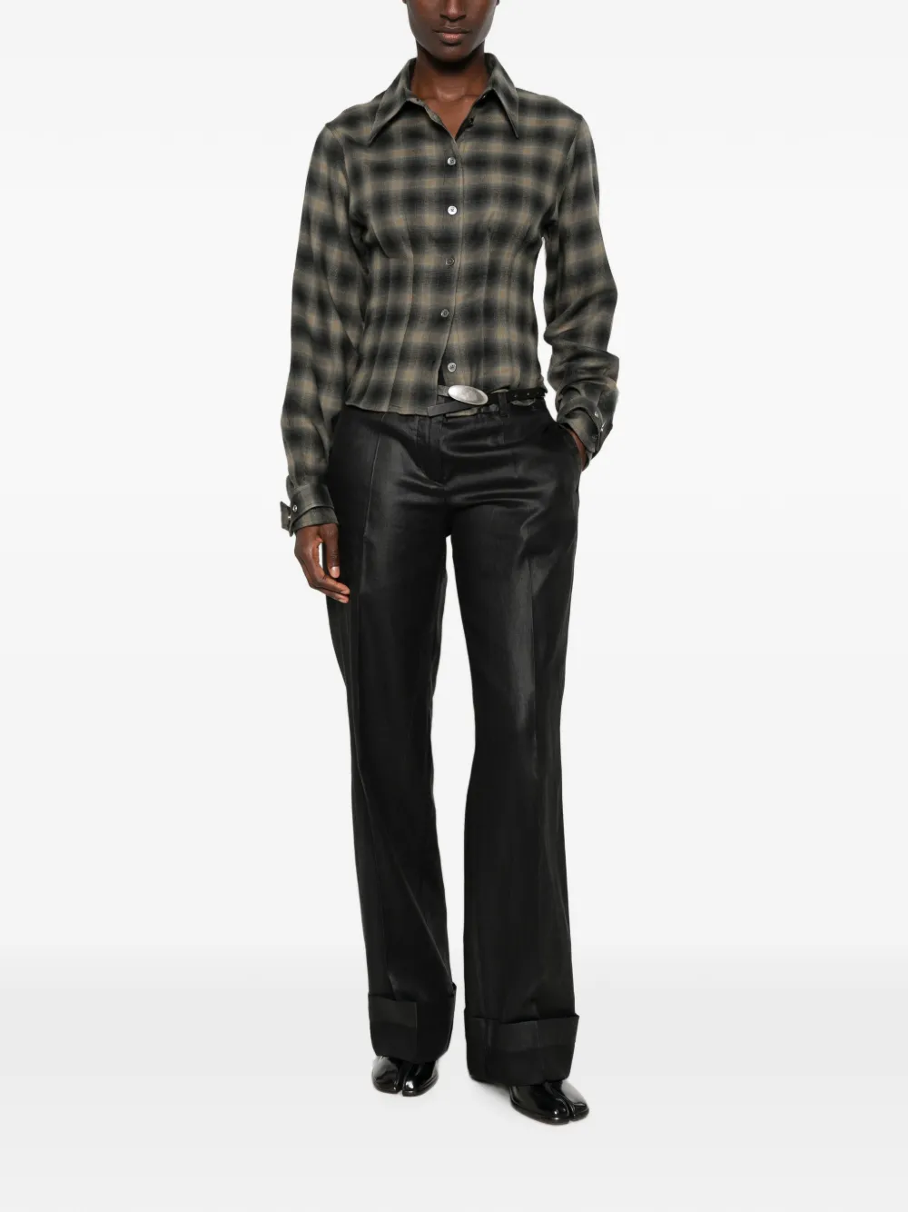 OUR LEGACY Pantalon met wijde pijpen Zwart