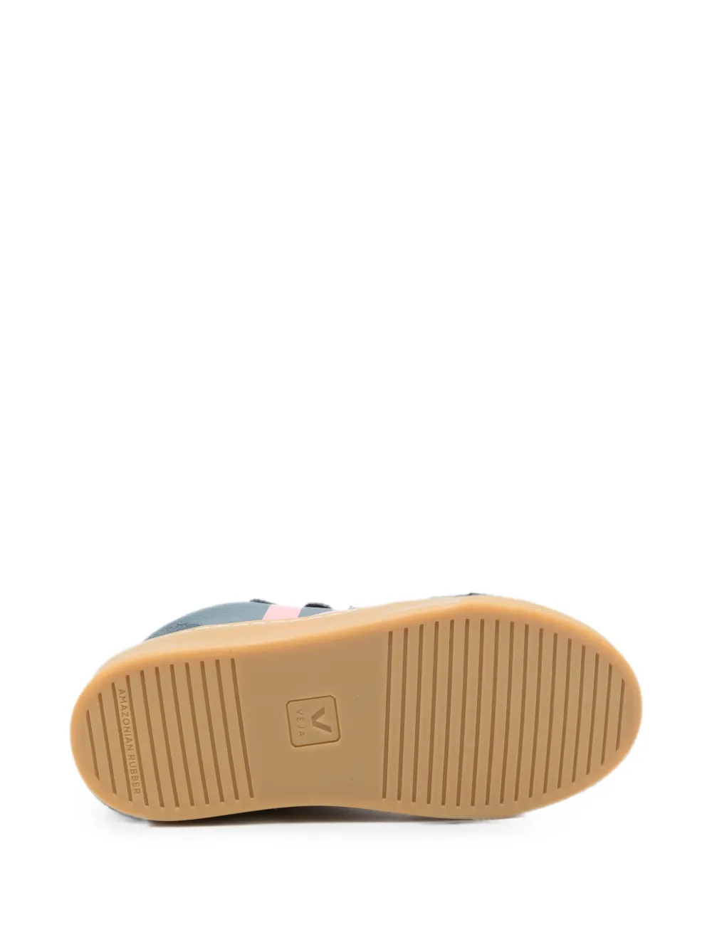 VEJA Kids Small V-90 O.T. touch-strap suede-panelled sneakers Blauw