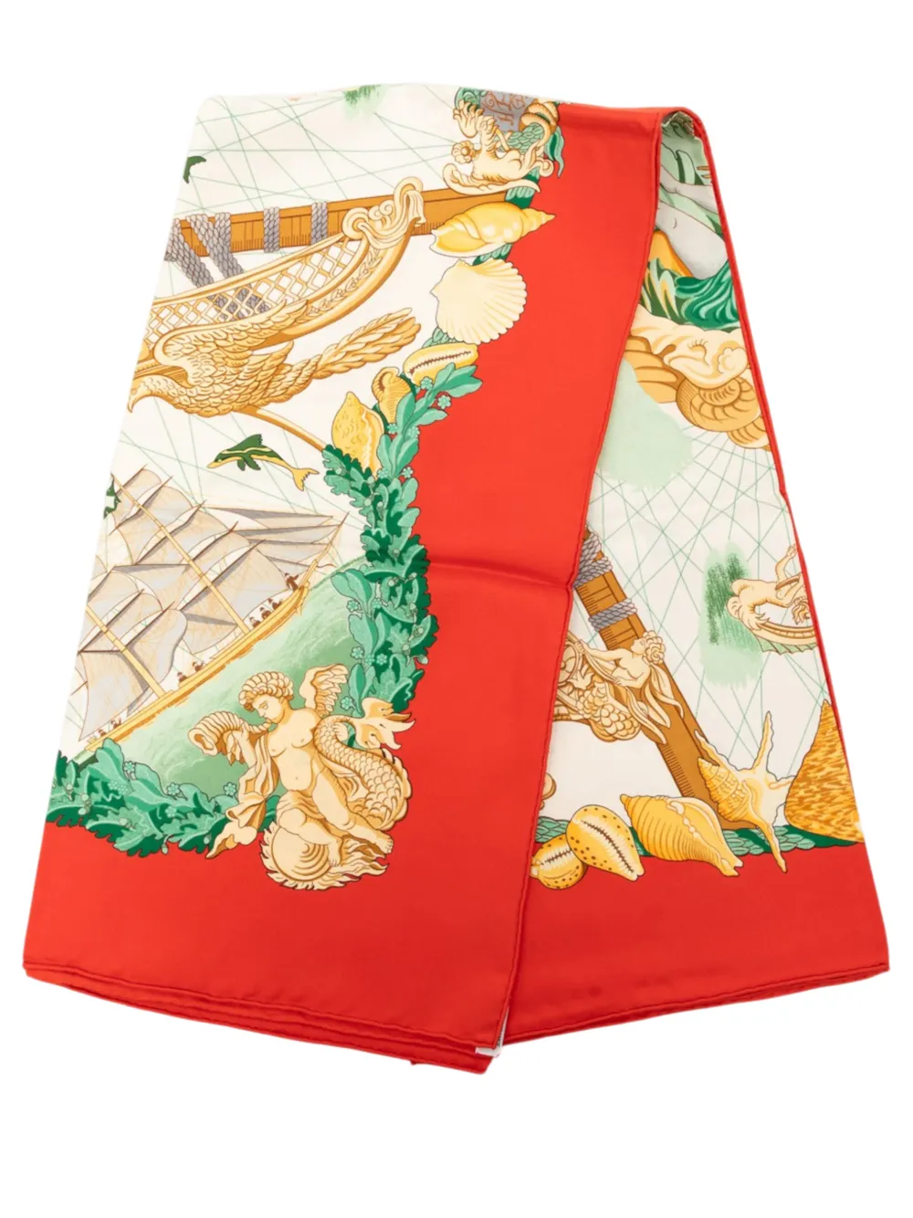 Hermès Pre-Owned 2010-2018 Balade Oceane Silk Scarf 90 scarves - Rosso