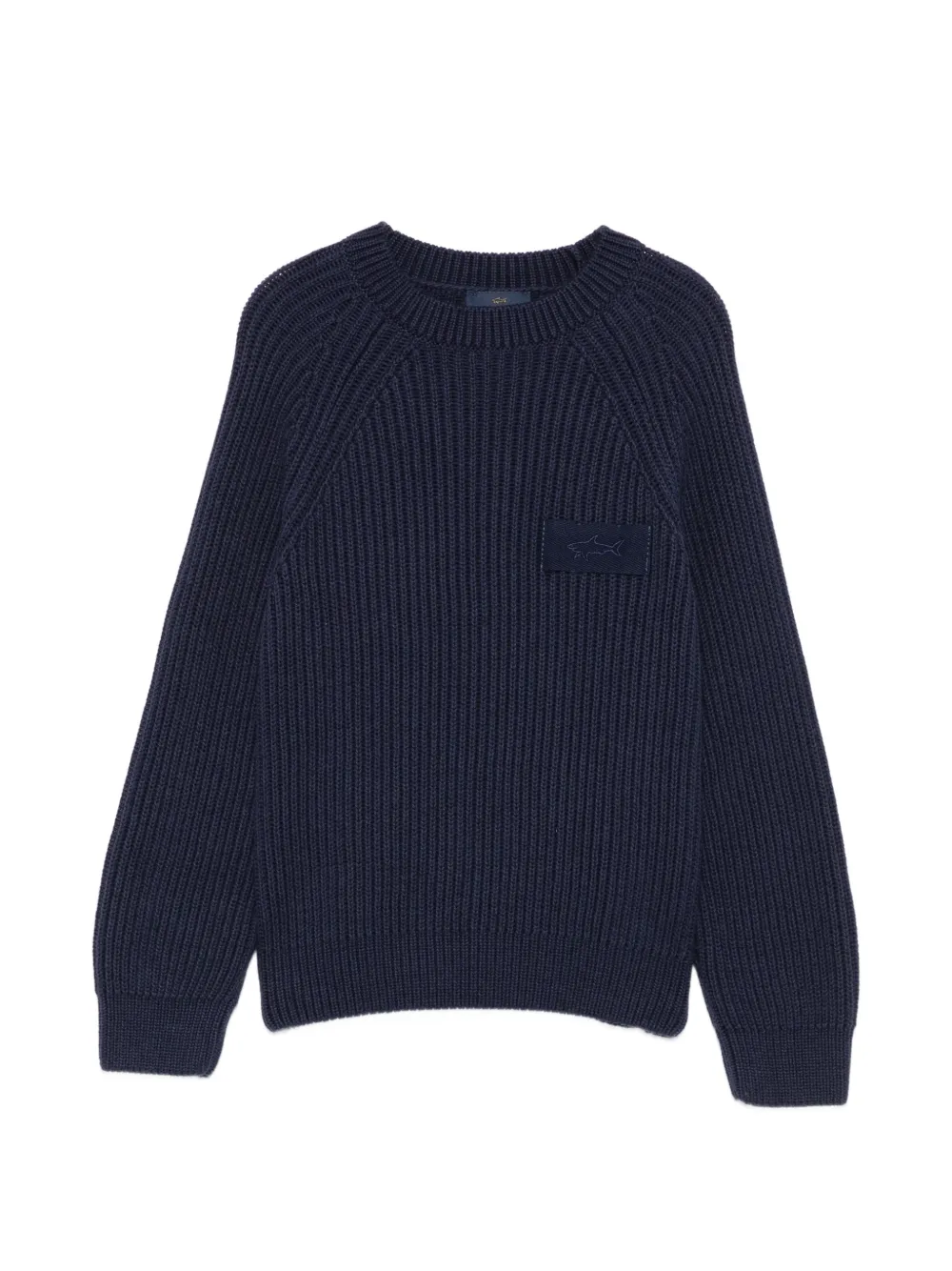 Paul & Shark Junior ribbed-knit logo-patch sweater - Blu
