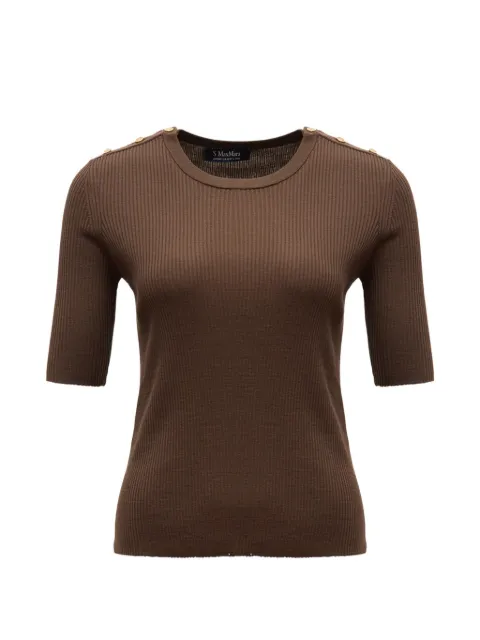 'S Max Mara suéter tejido de canalé con detalle de botones