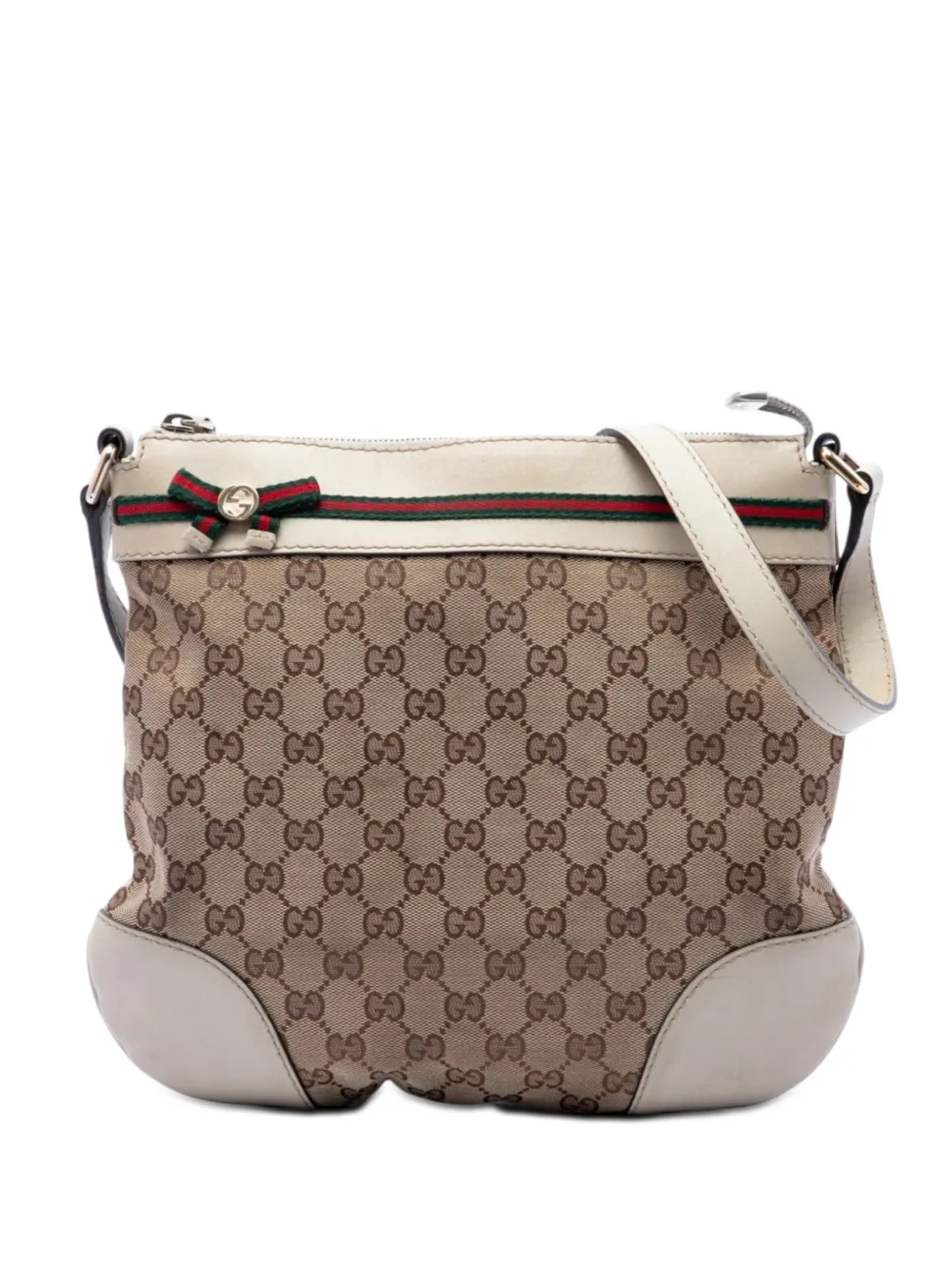 Gucci Pre-Owned 2016-2026 GG Canvas Web Mayfair crossbody bag - Bianco