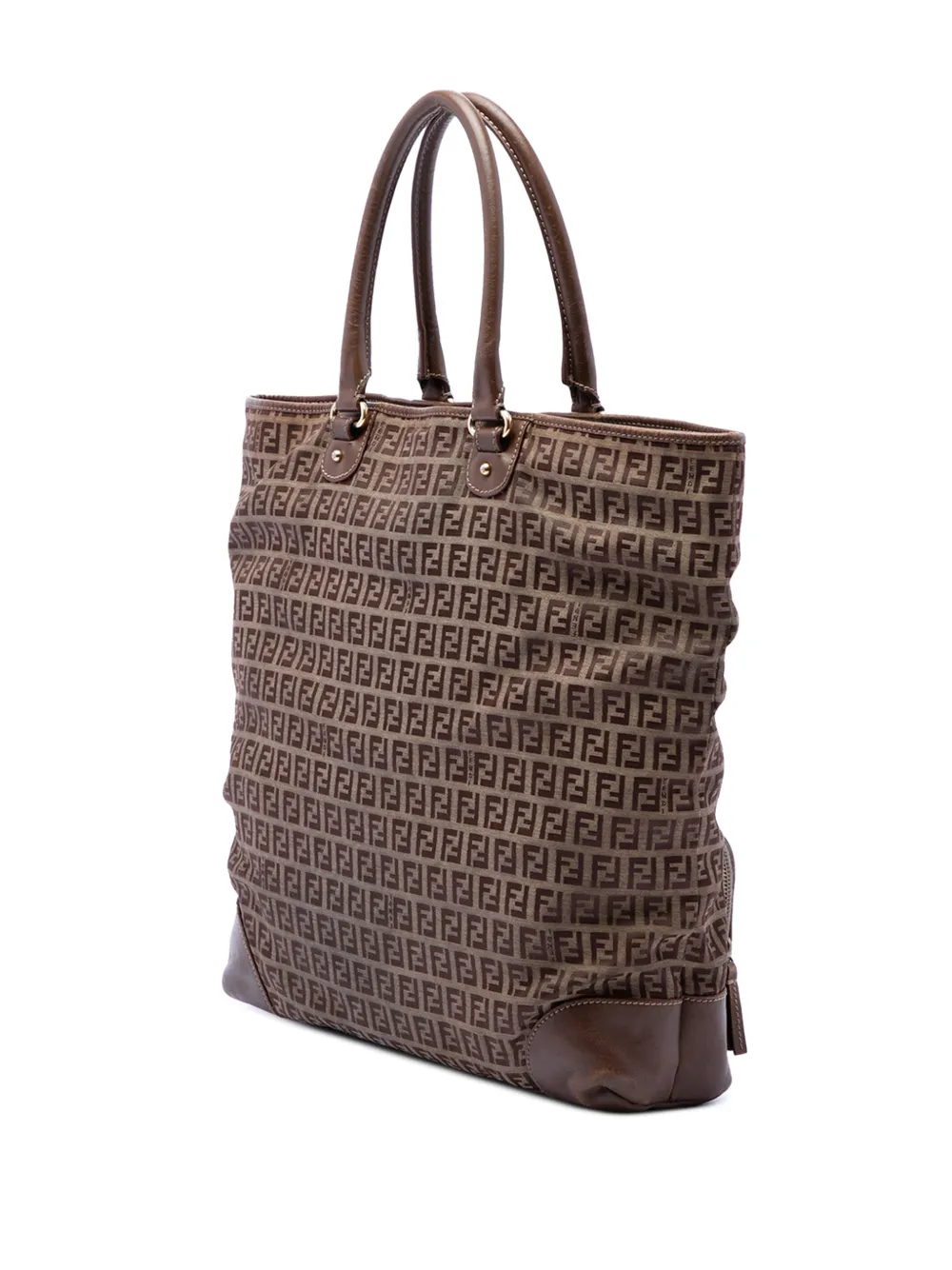 Fendi Pre-owned 2000-2010 Zucchino Canvas Chef Shopping Tote Bag in Brown, view 3