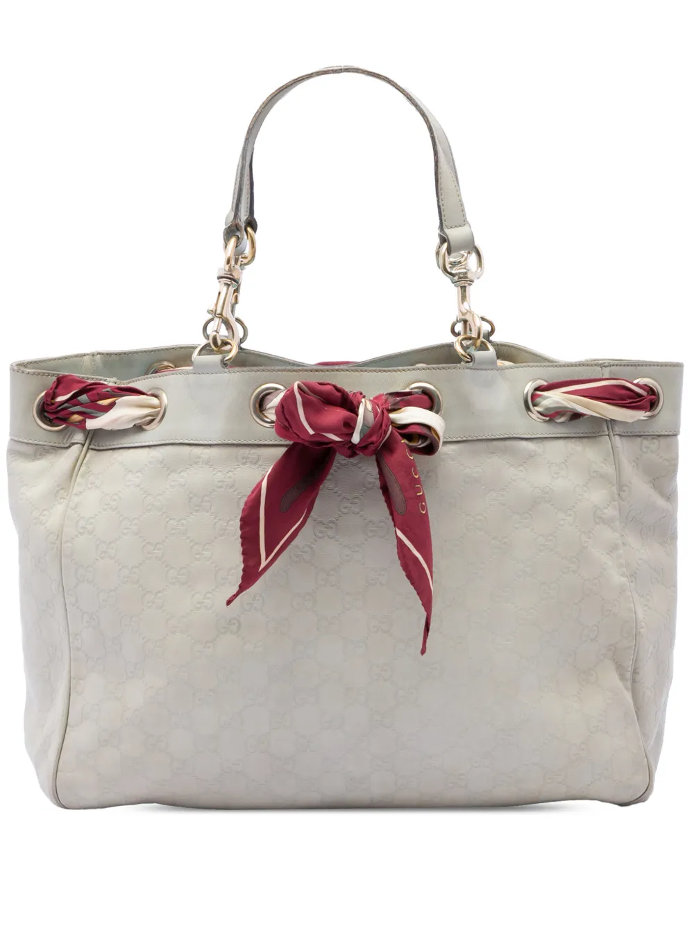 Gucci Pre-Owned 2016-2026 Large Guccissima Positano Scarf tote bag - Bianco