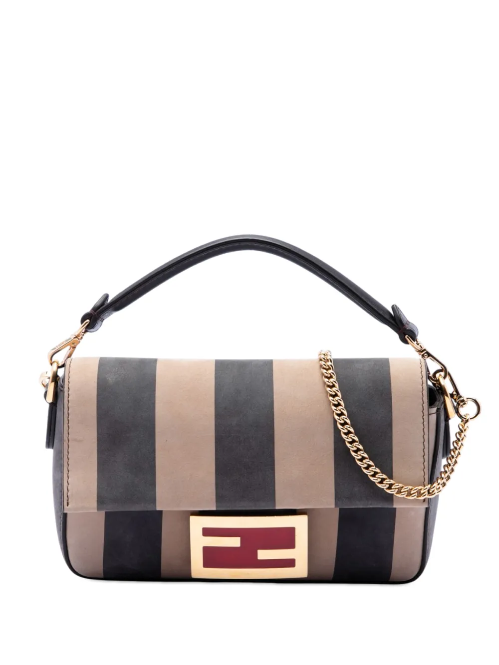 Fendi Pre-Owned 2010-2026 Mini Pequin Nubuck Baguette satchel - Marrone