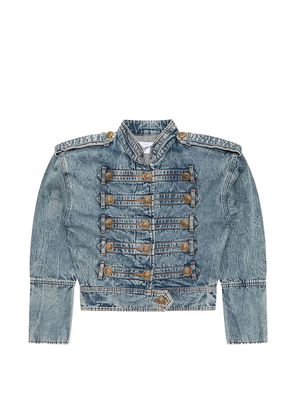 Vaquera Napoleon cropped denim jacket - Blu