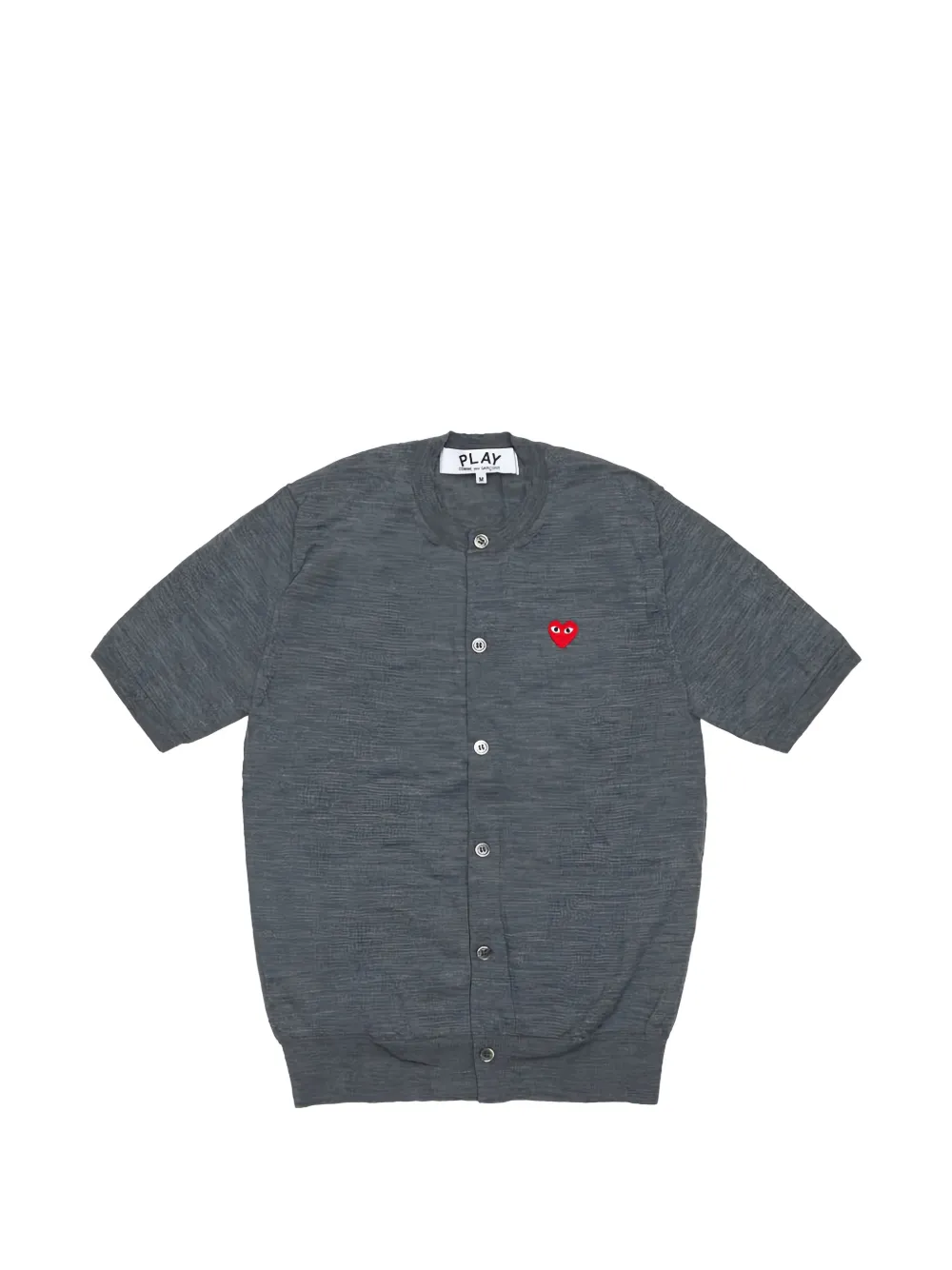 Comme Des Garçons Play logo heart-patch short-sleeve cardigan - Grau