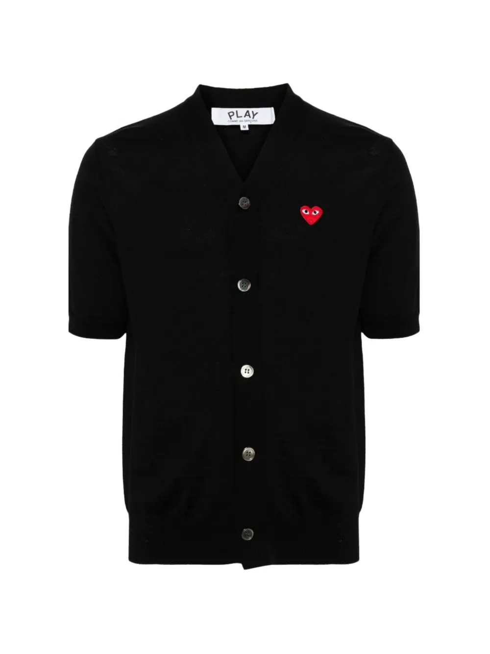 Comme Des Garçons Play logo-patch short-sleeve cardigan - Nero