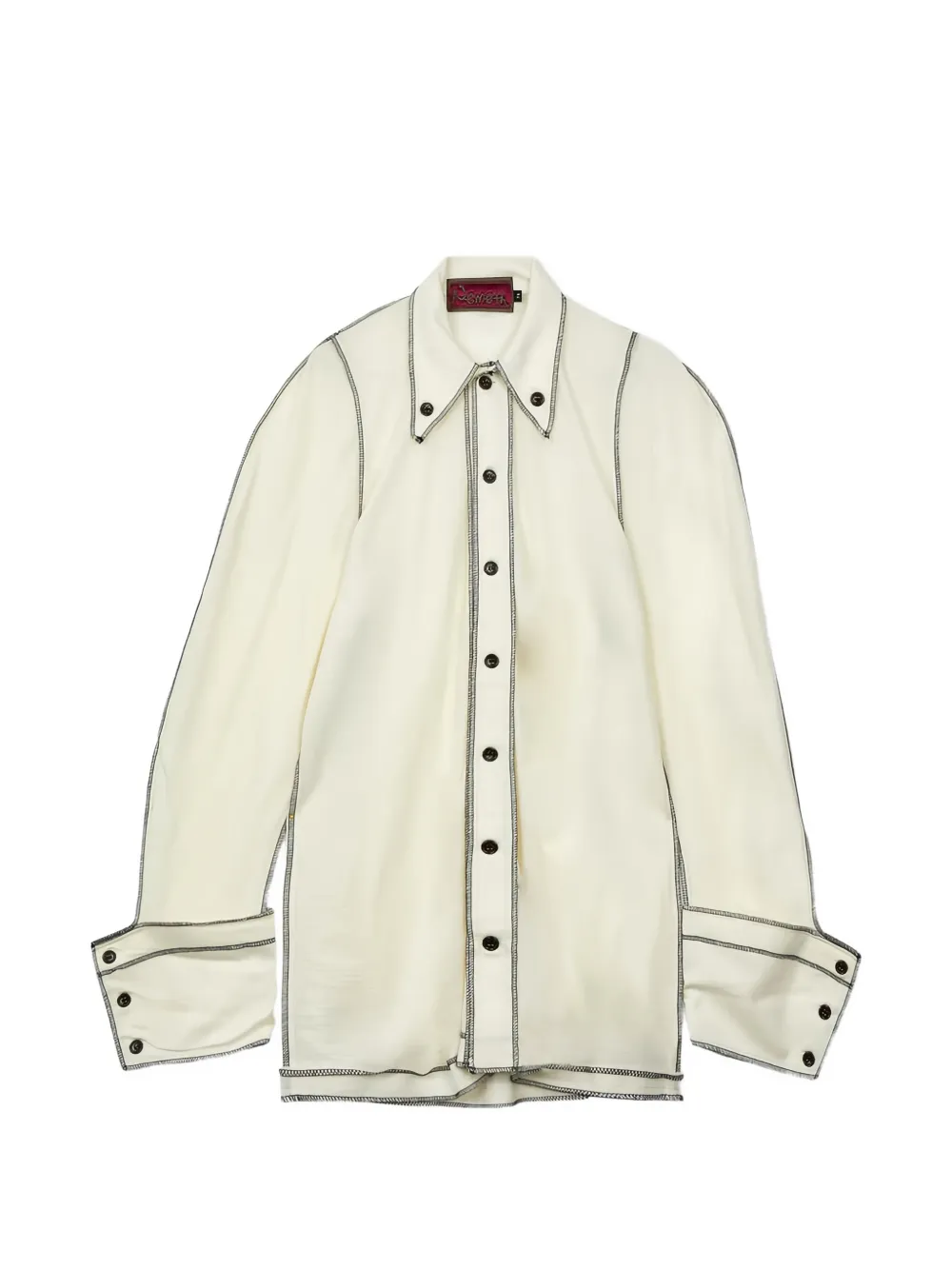 Christopher Nemeth contrast-stitch wide-cuff shirt - Toni neutri