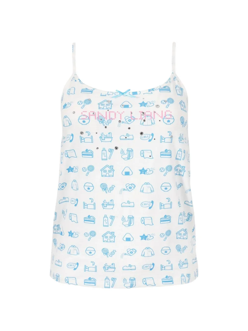 Sandy Liang Dashi graphic-print tank top - Bianco