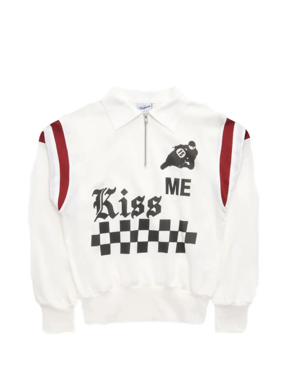 Vaquera Kiss Me quarter-zip sweater - White