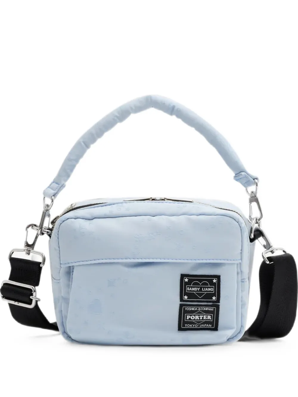 Sandy Liang x Porter Muffin logo-patch tote bag - Blu
