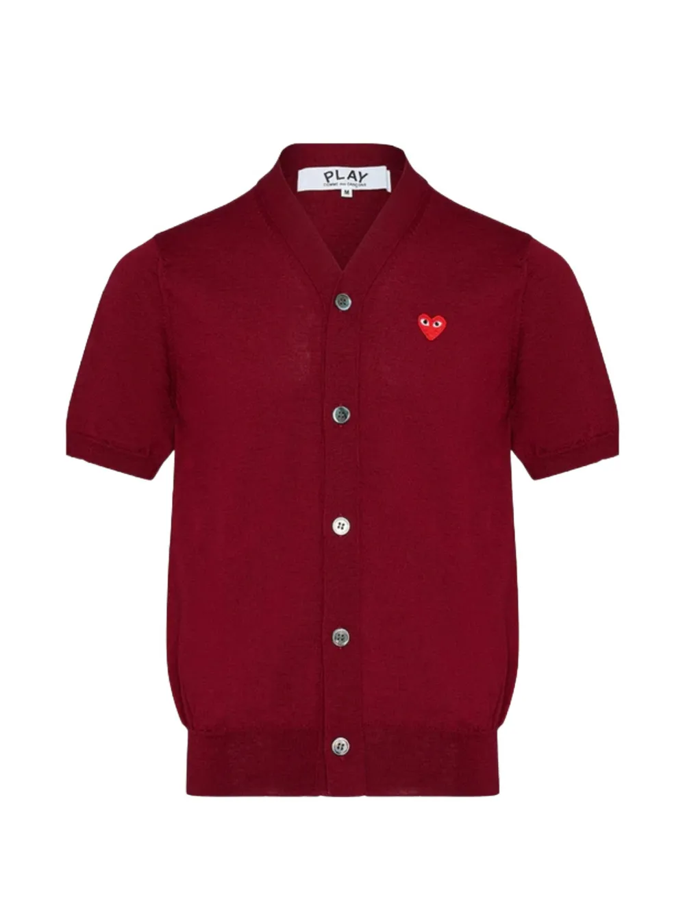 Comme Des Garçons Play Play heart-patch short-sleeve cardigan - Rot