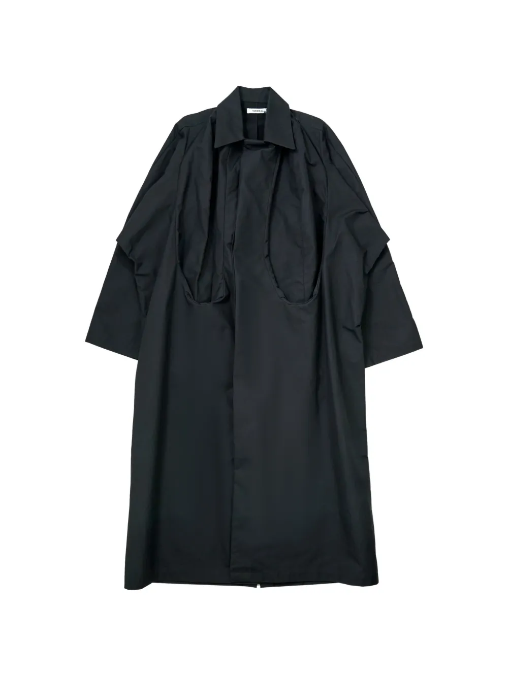 Torishéju waxed-concaved coat - Nero