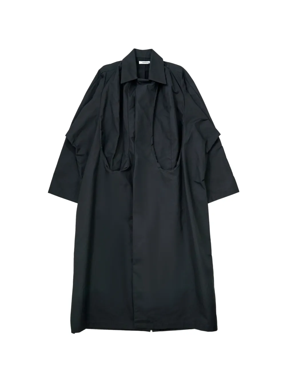 Torishéju waxed-concaved coat - Nero