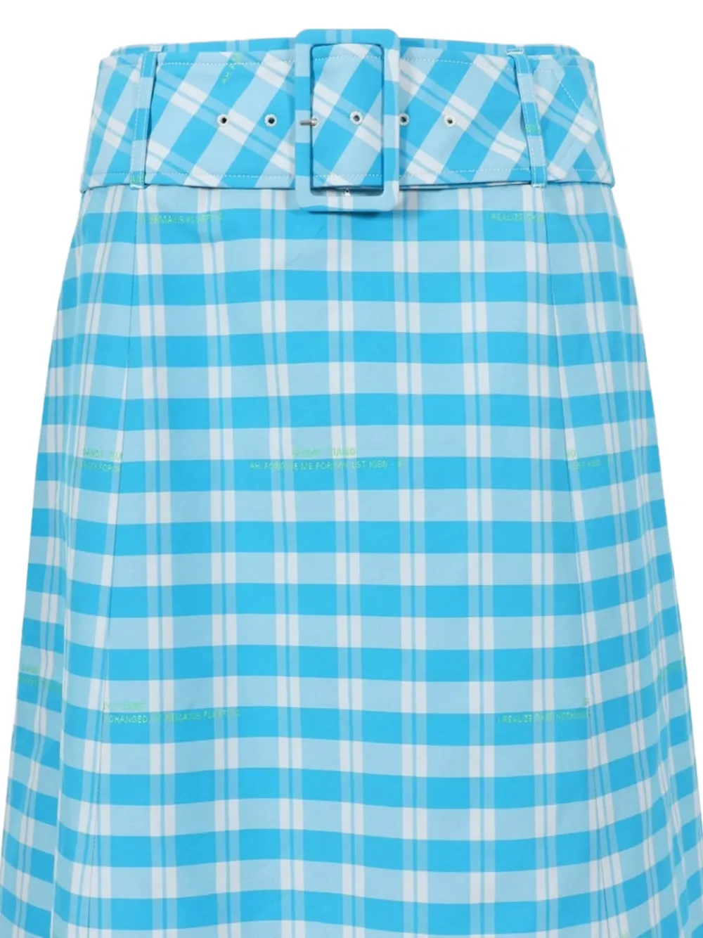 Sandy Liang Clio midi-rok met ceintuur en gingham-ruit Blauw