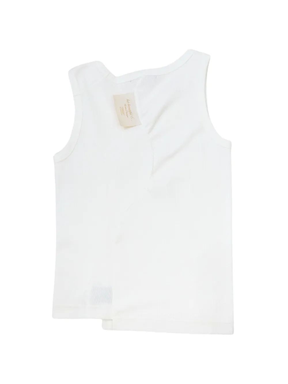 Undercover Geribbelde tanktop met asymmetrische zoom Wit
