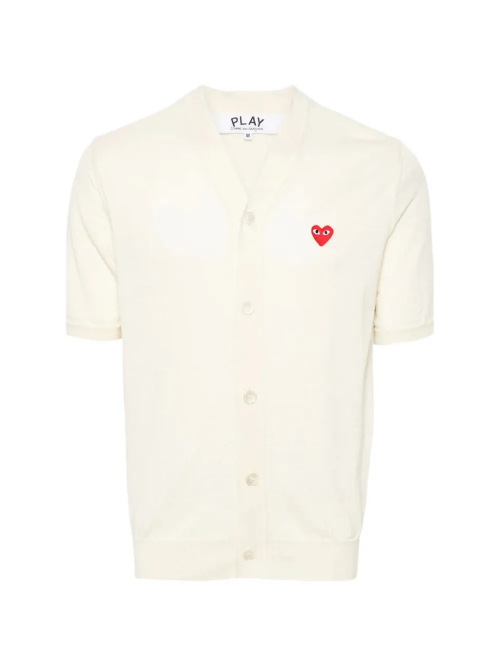 Comme Des Garçons Play logo-patch short-sleeve cardigan - Weiß
