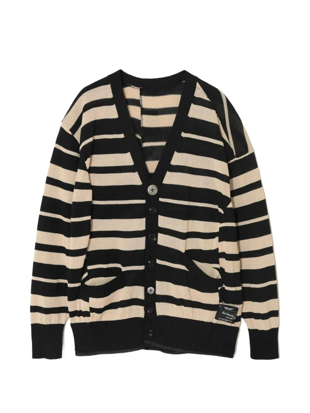 Undercover cardigan rayé à col v - Noir Undercover cardigan rayé à col v - Noir