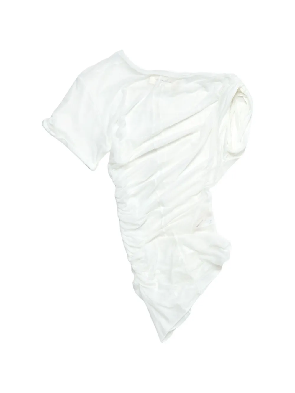 Matières Fécales Warp ruched T-shirt - Weiß