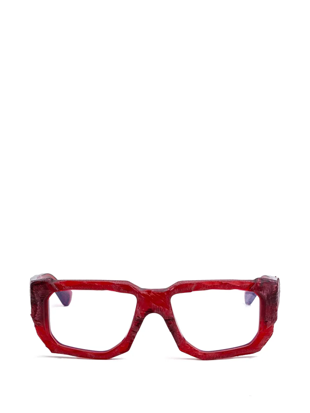 Kuboraum K61 geometric-frame glasses - Rosso