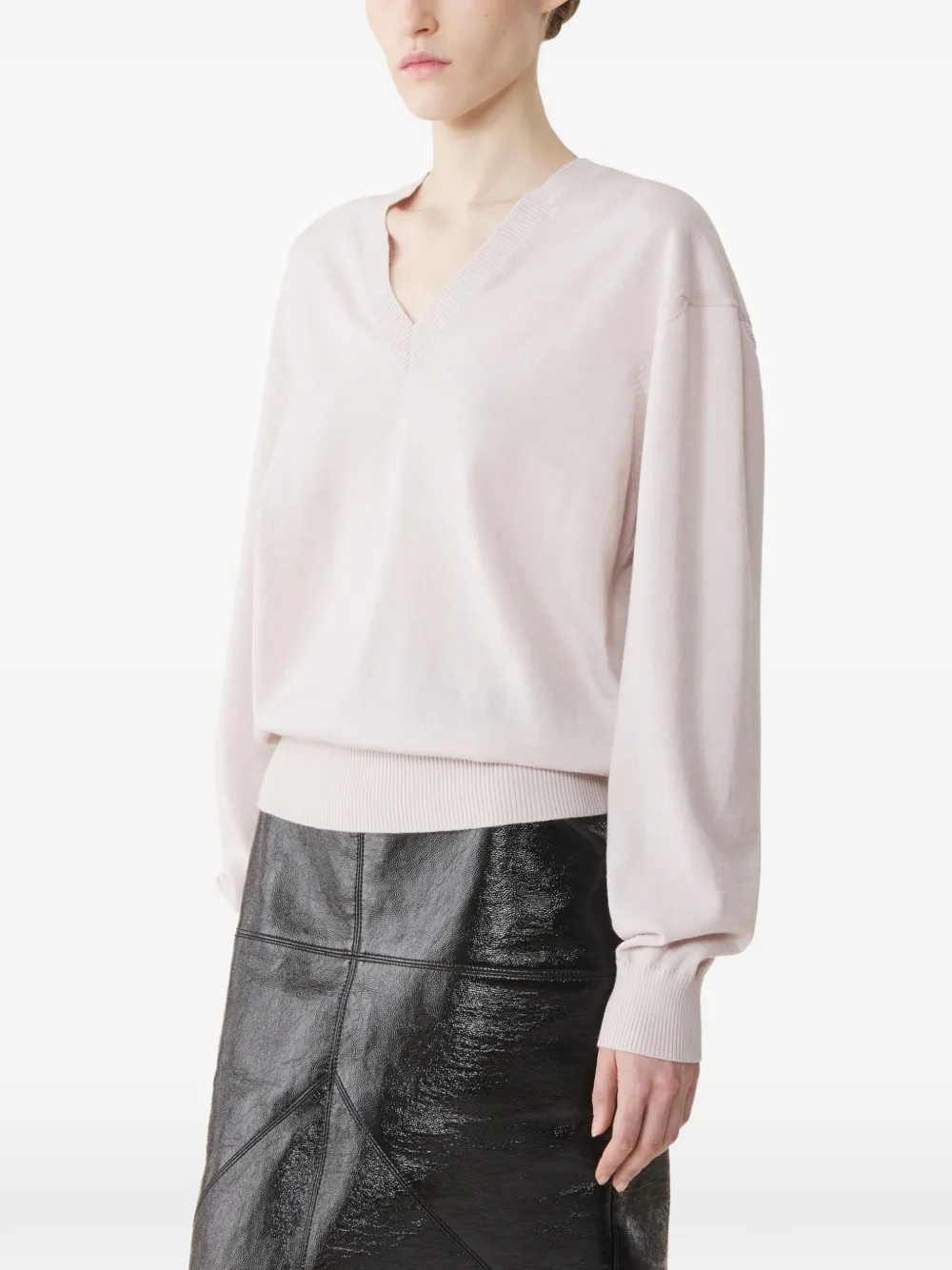 Lanvin Trui met strikdetail en V-hals Roze