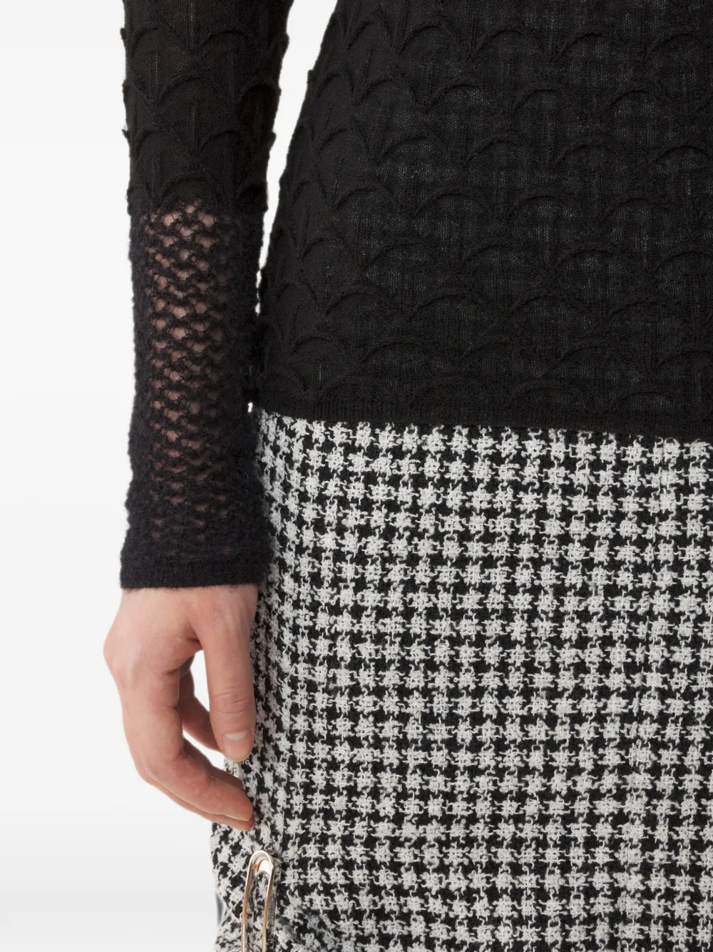Lanvin Top van wol en mohair met hoge hals Zwart