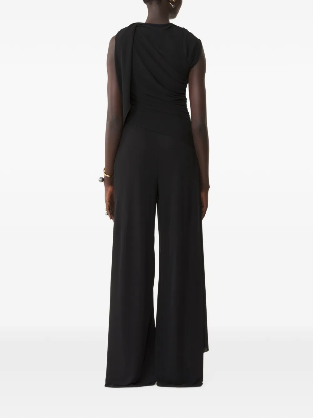 Lanvin Gedrapeerde jumpsuit van crêpe jersey Zwart