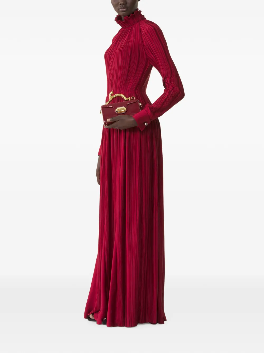 Lanvin Pencil Cat Nano Bag in Patent Leather in Red, view 2