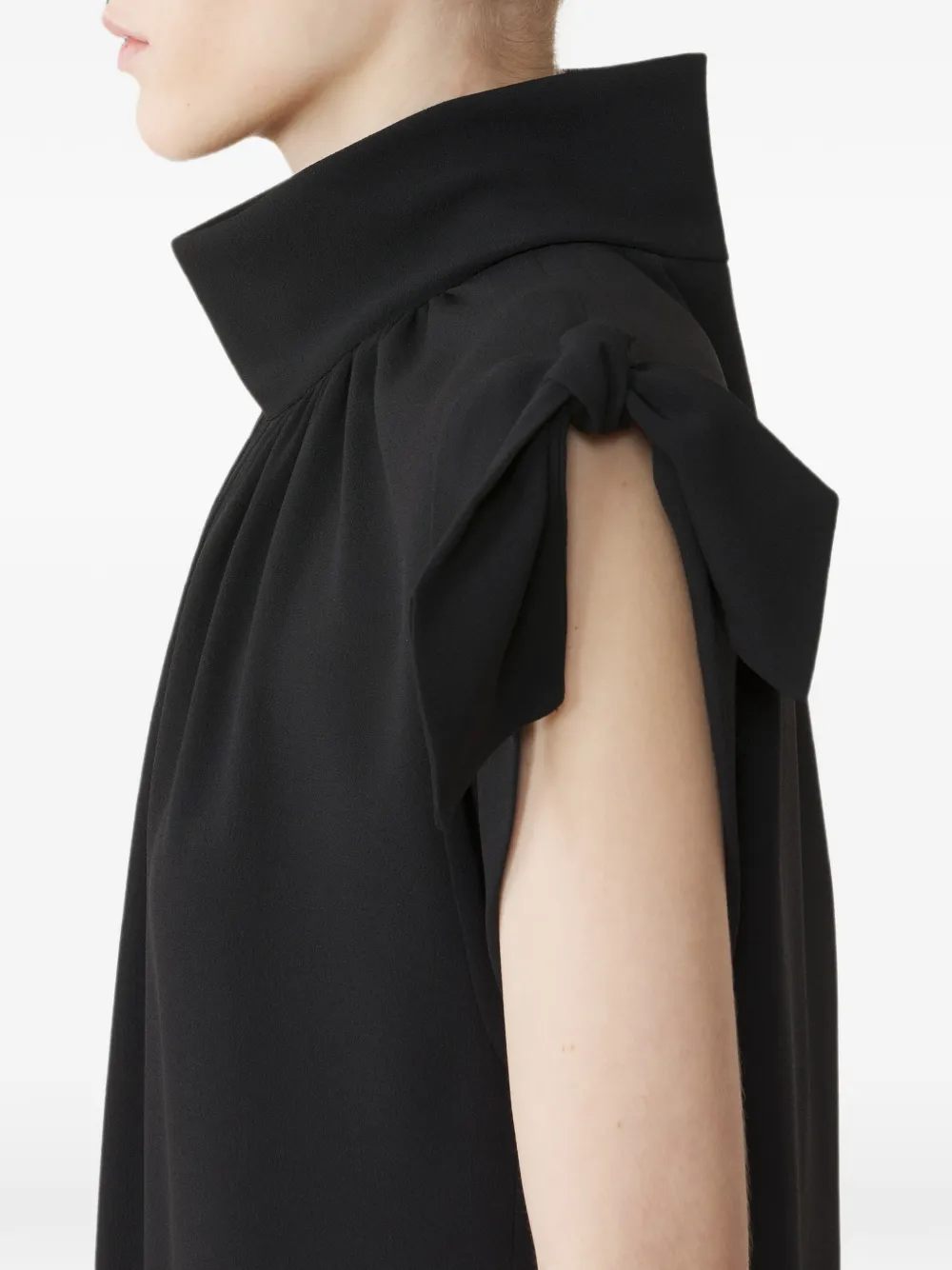 Lanvin Midi-jurk met strikdetail en kristallen franje Zwart