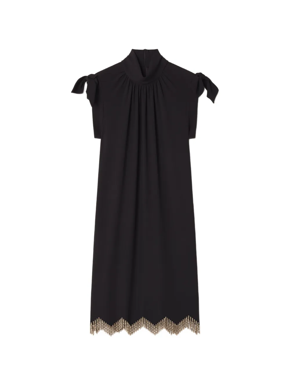 Lanvin bow-detail crystal-fringe midi dress