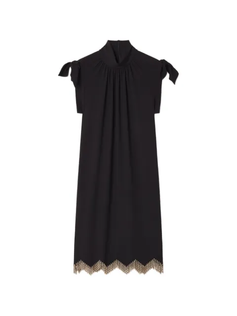 Lanvin bow-detail crystal-fringe midi dress