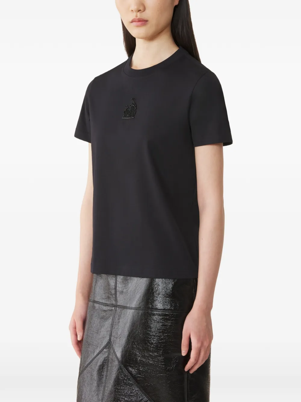 Lanvin Mother and Daughter jersey T-shirt met borduurwerk Zwart