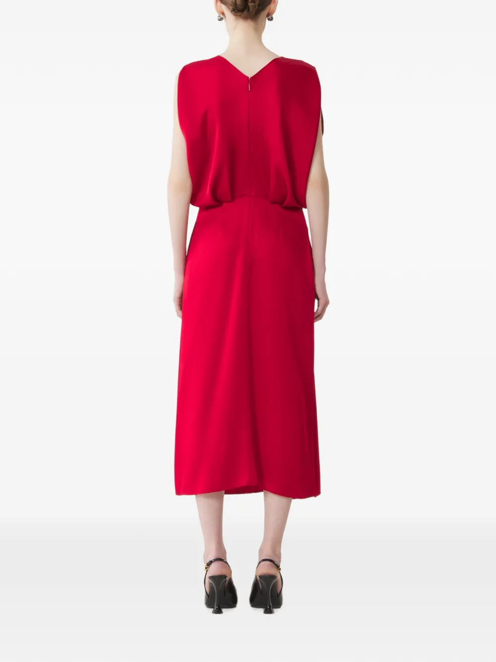 Lanvin Midi-jurk met ruches Rood