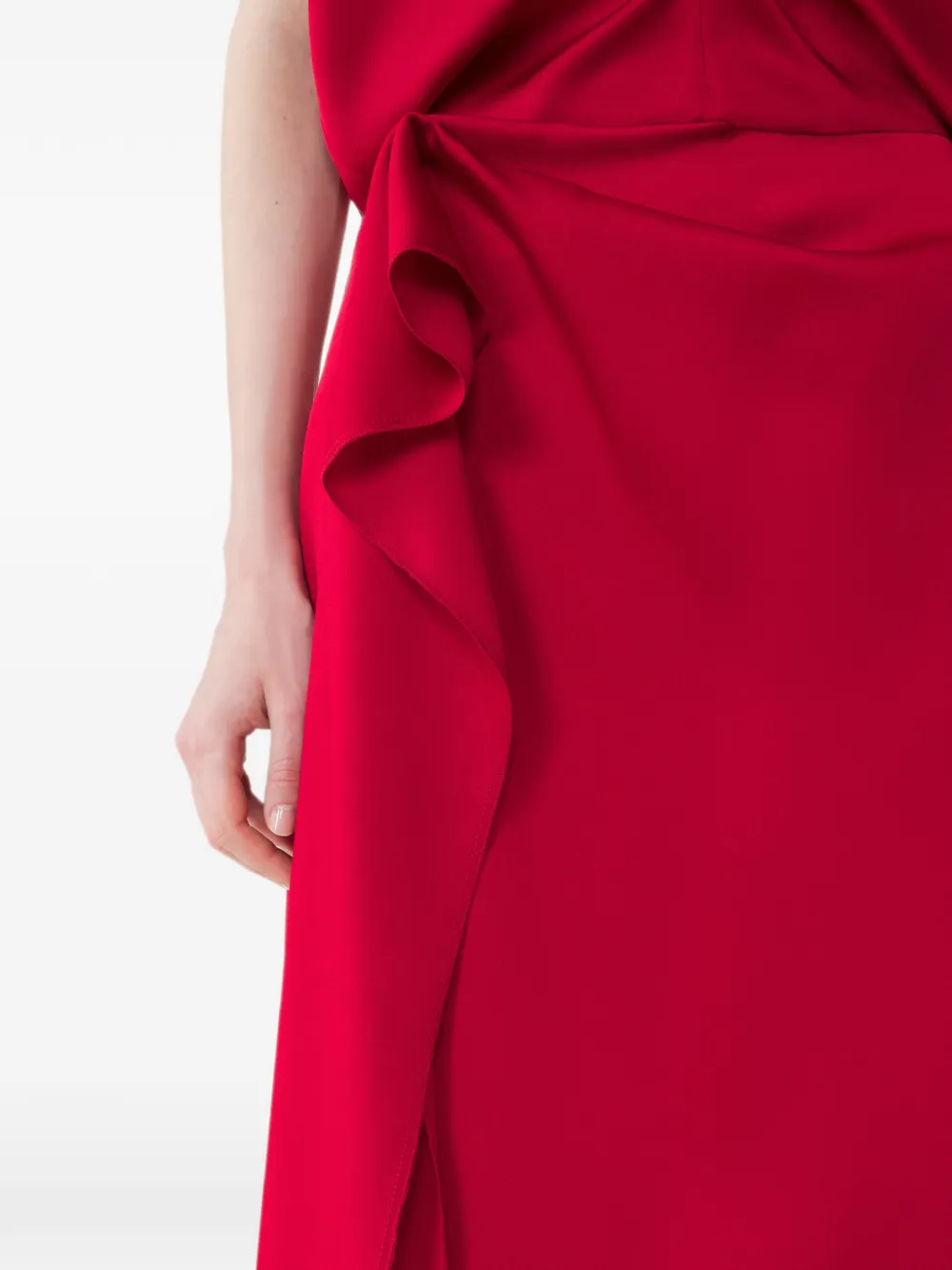 Lanvin Midi-jurk met ruches Rood