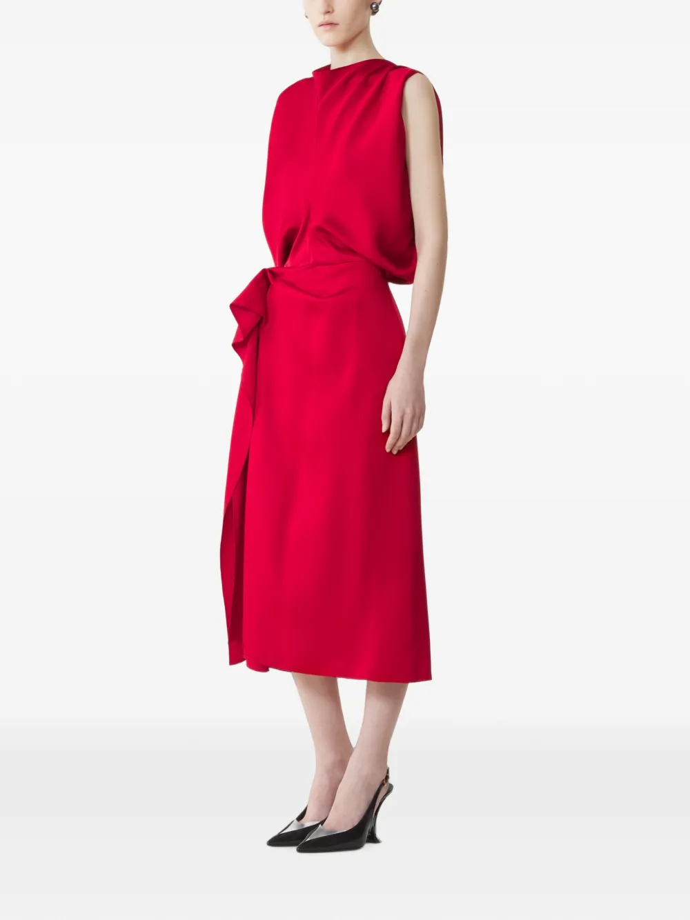 Lanvin Midi-jurk met ruches Rood