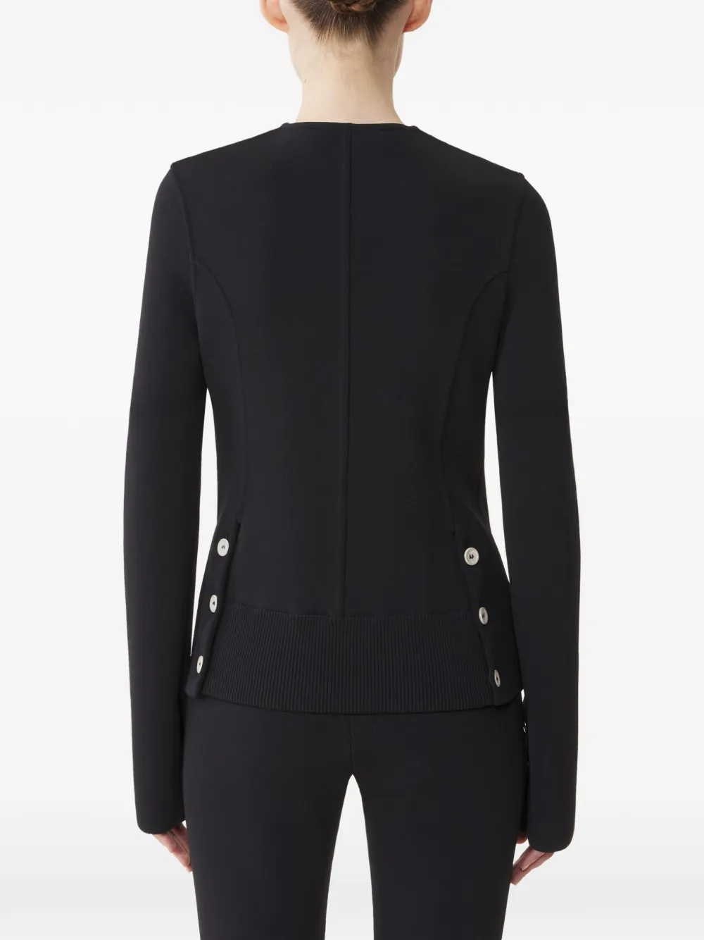 Lanvin Jack met dubbele rij knopen en geribbelde afwerking Zwart